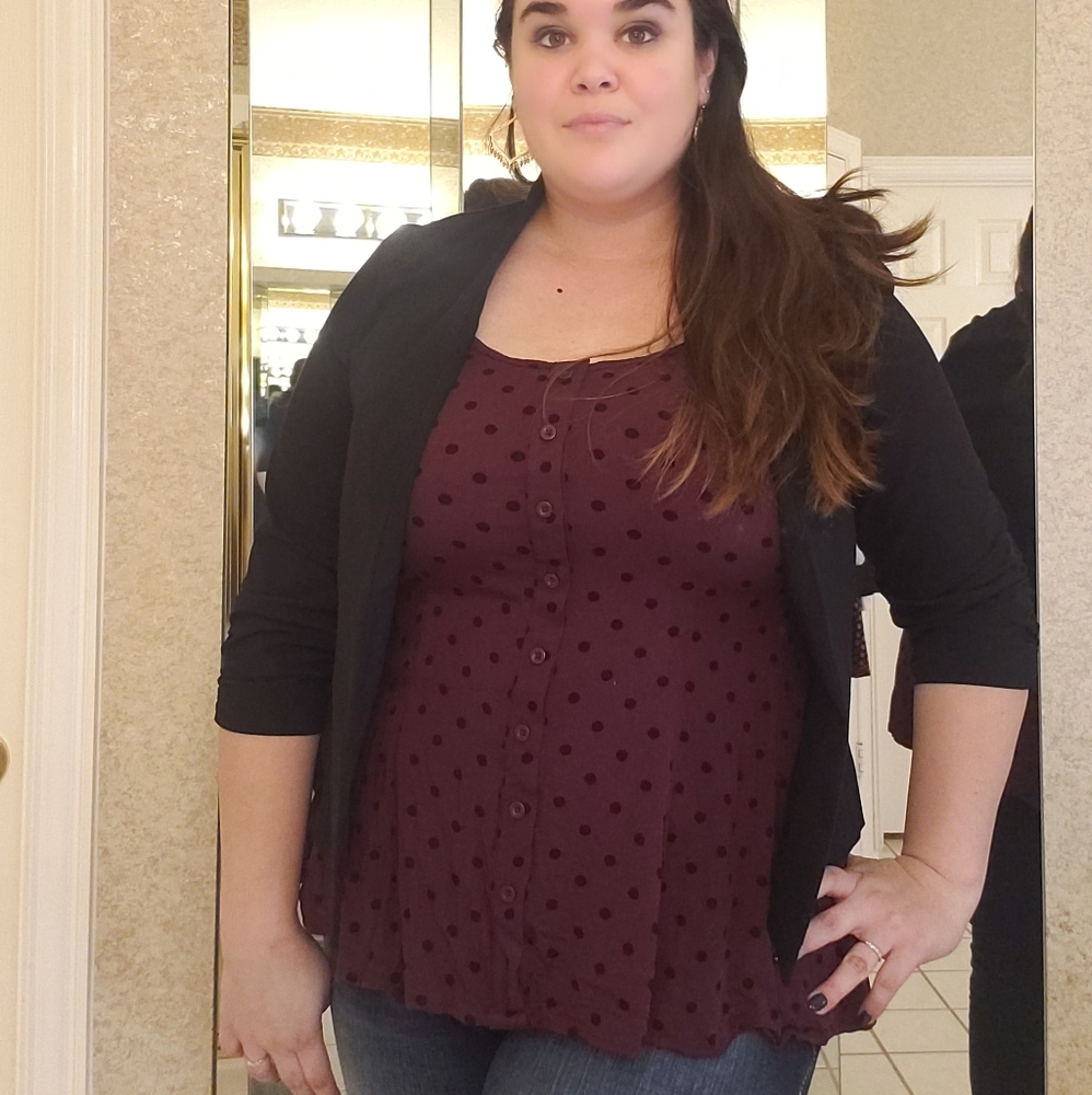 Purple polkadot top